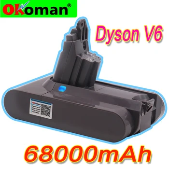 

68000mAh 21.6V 12.8Ah Li-ion Battery for Dyson V6 DC58 DC59 DC61 DC62 DC74 SV09 SV07 SV03 965874-02 Vacuum Cleaner Battery