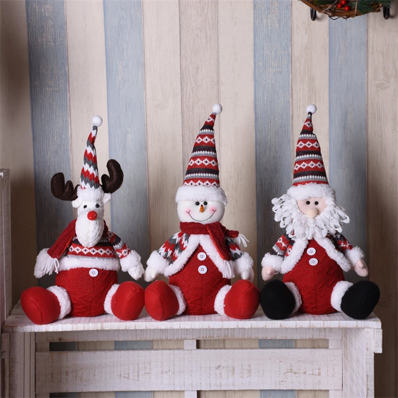 

Santa Claus Snowman Elk Doll Ornaments Red christmas tree decorations Standing Navidad Figurine Xmas Party New Year Gift Toy