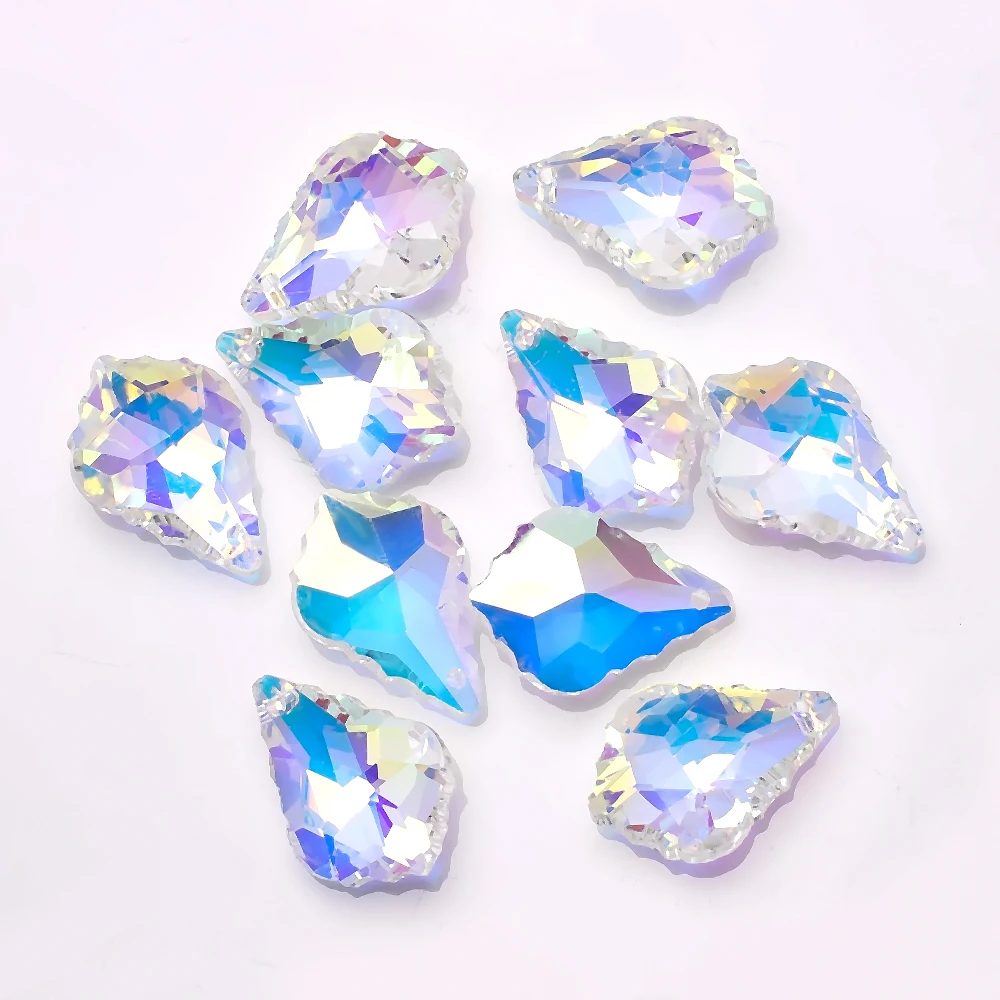 Single Hole Charms Crystal Baroque Pendants Maple Leaf Shape Glass Beads for Jewelry Making Necklace Earrings DIY Best Quality