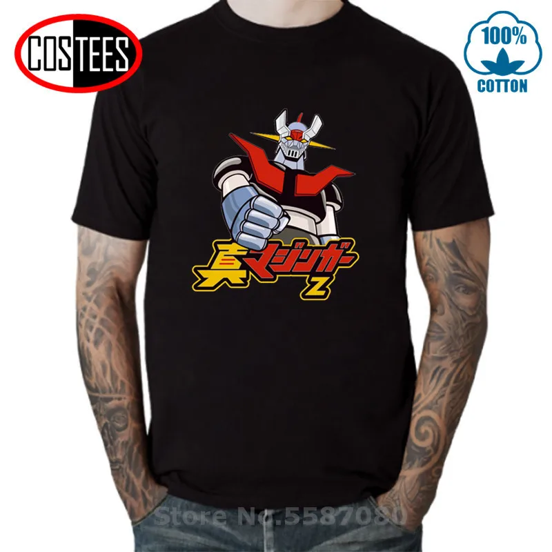 Японская футболка Kanji с аниме Mazinger Z мужская Infinity одежда для воина крутая