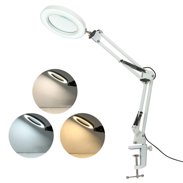 10X Magnifying Glass with 72 LED Light Magnifying Lamp Clip On Illuminated  Magnifier Selfie Ring Light with Phone Holder Metal - AliExpress