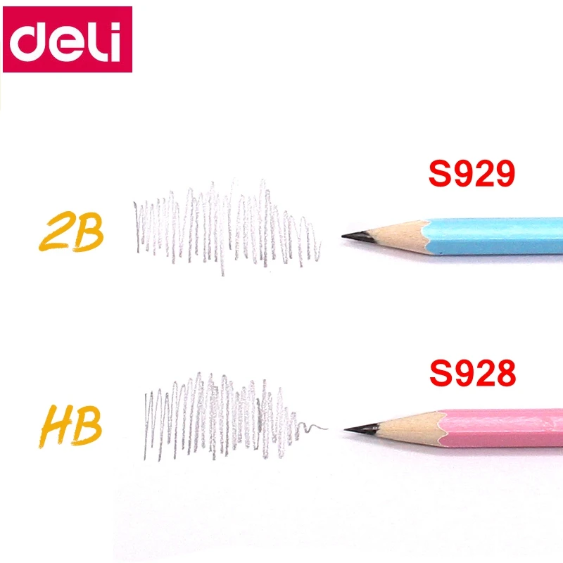 50 шт./кор. Deli S928 S929 деревянный карандаш HB 2B бессвинцовые нетоксичные Студенческие карандаши полная коробка Китай Топ бренд набор канцтоваров для детей