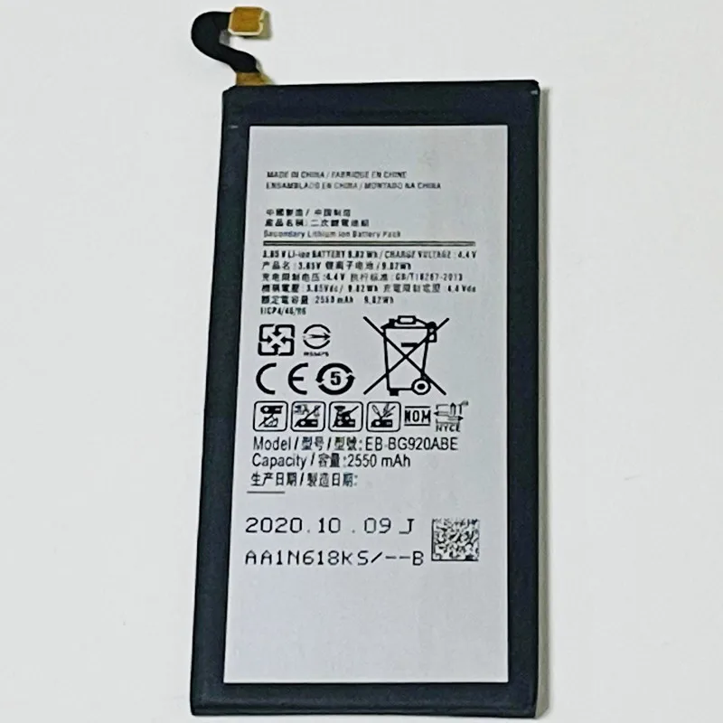 Аккумулятор 3 85 В 2550 мА · ч EB-BG920ABE для Samsung Galaxy S6 G920D SGH-N520 SC-05G G920R4 G920R7 G920W8 G9208 G920FQ Zero F |