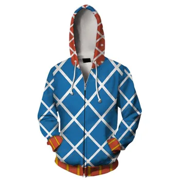 

2019 Unisex Hoodie New JOJO Bizarre Adventure Pullover Sweatshirt Hoodies JOJO Cosplay Harajuku Hooded Zipper Coat
