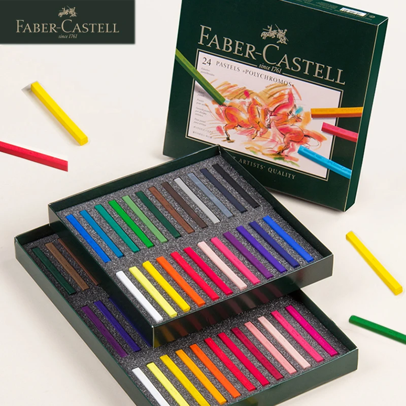 Vara em pó Lápis de Cera Giz para Colorir Faber Castell Melhores Artistas Qualidade Toner – Pastel Giz Caneta 12 24 36 60 Cores Pintura 1285