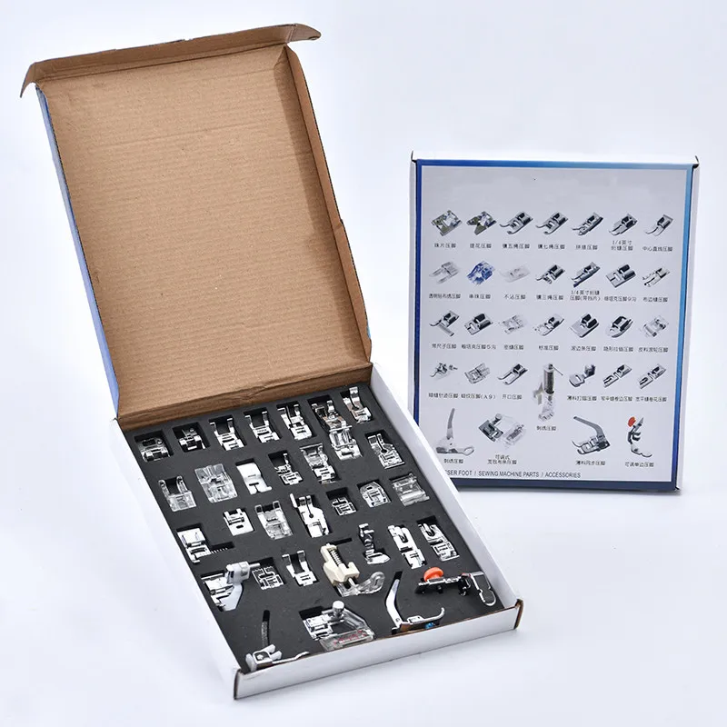 

32Pcs Sewing Machine presser foot set braiding blind stitch darn Rolled Hem Feet kit Embroidery Patchwork sewing accessories