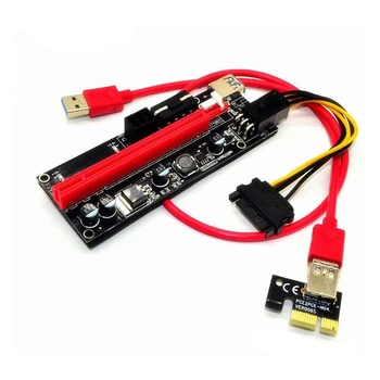 

6 Pcs VER009S USB 3.0 PCI-E Riser Express 1X 4X 8X 16X Extender Riser Adapter Card SATA 15Pin to 6 Pin Power Cable- 60cm