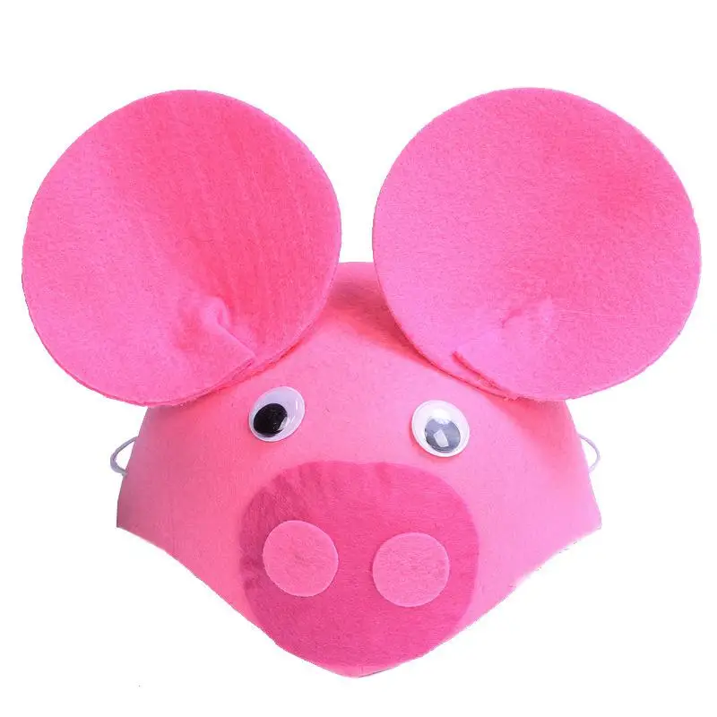 Powder pig hat GloryStar забавная плюшевая кроличья шляпа ушные животные ушанка для женщин девочек - Цвет: Powder pig hat