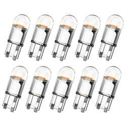 10x mais novo led w5w t10 cob lâmpada de vidro do carro auto automóveis apuramento leitura cúpula cunha placa licença lâmpada drl estilo 12v