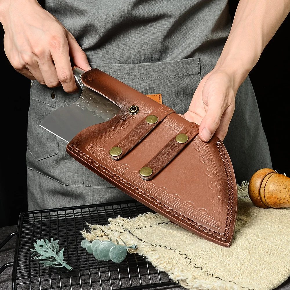 Chinese Chef Knife Sheath Leather Universal Kitchen Knives Blade Guards