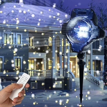

Stage Lights Christmas Dynamic Snowfall Laser Projector Light IP65 Waterproof Outdoor Garden House Landscape Snowflake Projector