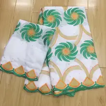 Высокое качество африканская сетчатая кружевная ткань хлопок вышивка французская швейцарская вуаль пробивная хлопковая кружевная ткань белая 5 ярдов