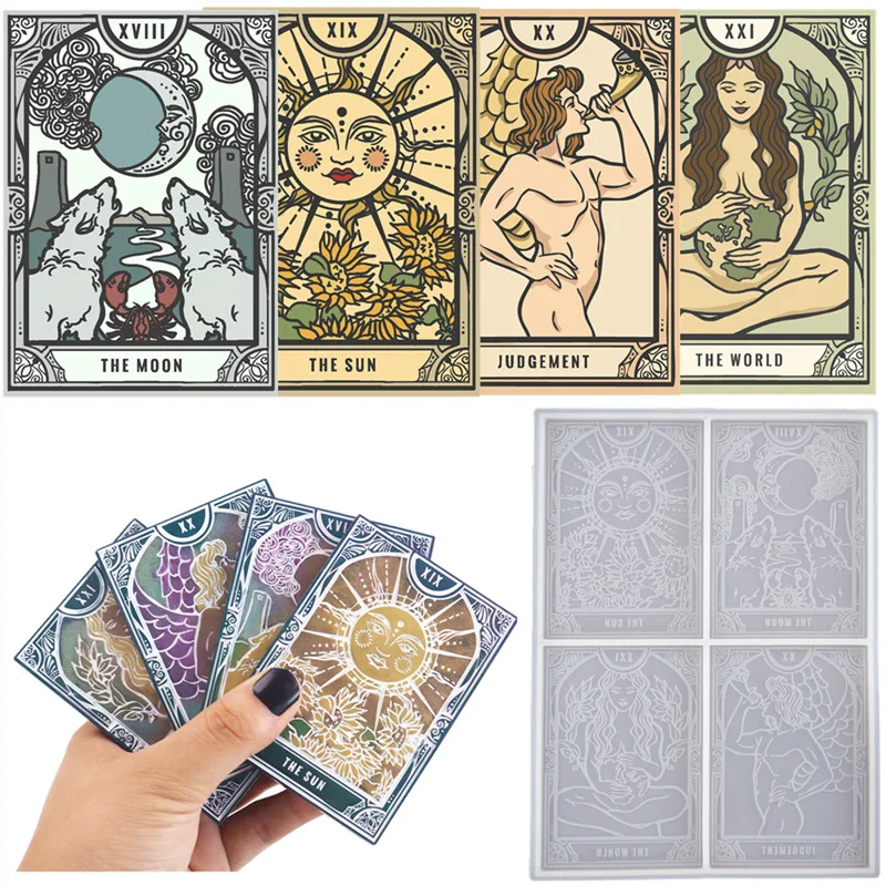Горячая Распродажа многоразовые силиконовые трафареты Tarot многофункциональные