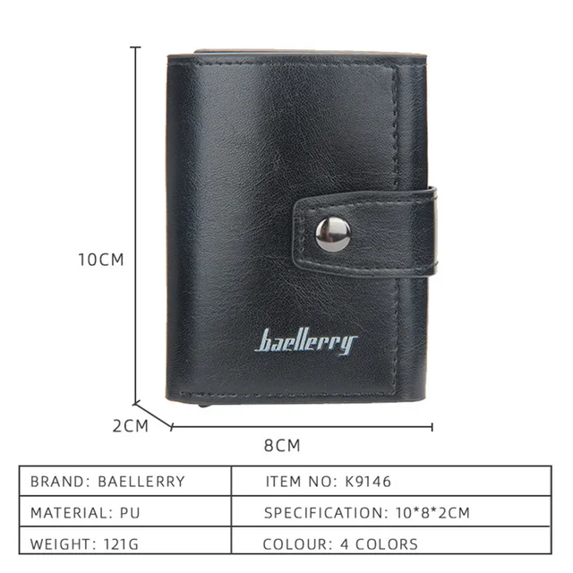 Rfid Men Card Wallets Free Name Customized Hasp Small Card Wallets PU Leather Slim Mini Wallet Qaulity Male Purses - Image 3