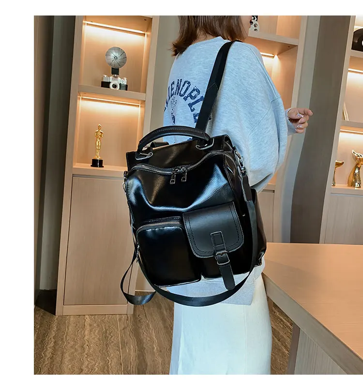 Элегантный Большой Вместительный женский рюкзак из искусственной кожи, модная школьная сумка, рюкзаки для подростков, девочек, винтажные сумки на плечо, Mochila
