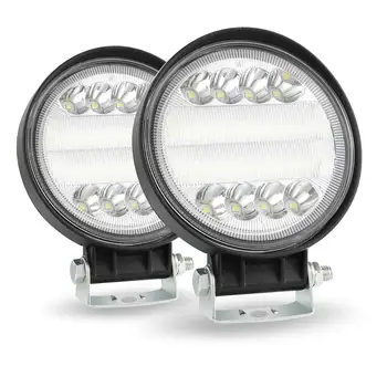

Adeeing 1pcs/2pcs 4inch Round LED Work Light 4WD SUV LED 200W 6000K Flood Spot Beams Offroad Bar Car Headlight Fog Light for Car