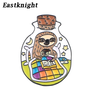 

K903 Wholesale 20pcs/lot Sloth Funny Pins Metal Enamel Pins and Brooches for Women Fashion Lapel Pin Backpack Bags Badge Gifts