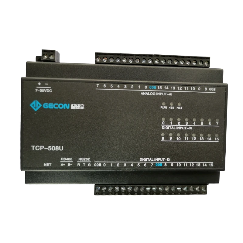 

16AI analog acquisition 16DI switch input Ethernet IO module RS485 232 PLC extension, support MODBUS-RTU MODBUS-TCP protocol