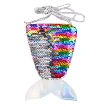 Блестки хвост русалки Детский кошелек модная Русалка в виде хвоста Блестки Мини сумка на плечо молния Детский кошелек для монет подарочная сумка