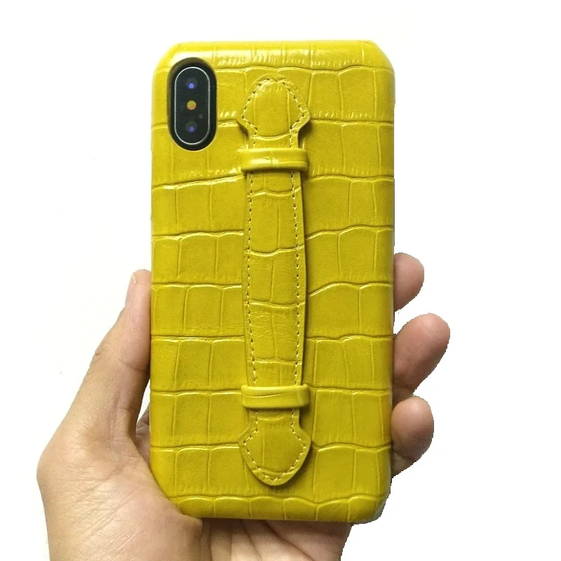 Чехлы из натуральной кожи с ремешком на руку для телефонов iPhone X XS Max 7 8 Plus