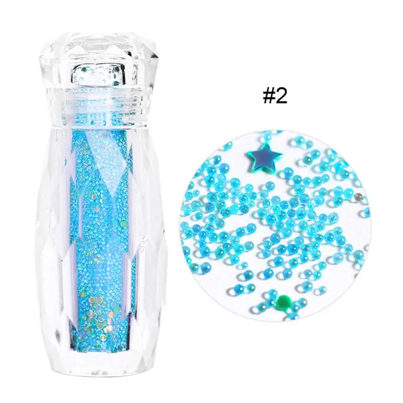 Color-2 5ML Crystal Glass Nails Beads Glitter Rhinestones for Nails Design Nail Art Decoration Tiny 3D Micro Beads Ball 8 Colors - Цвет: Color-2