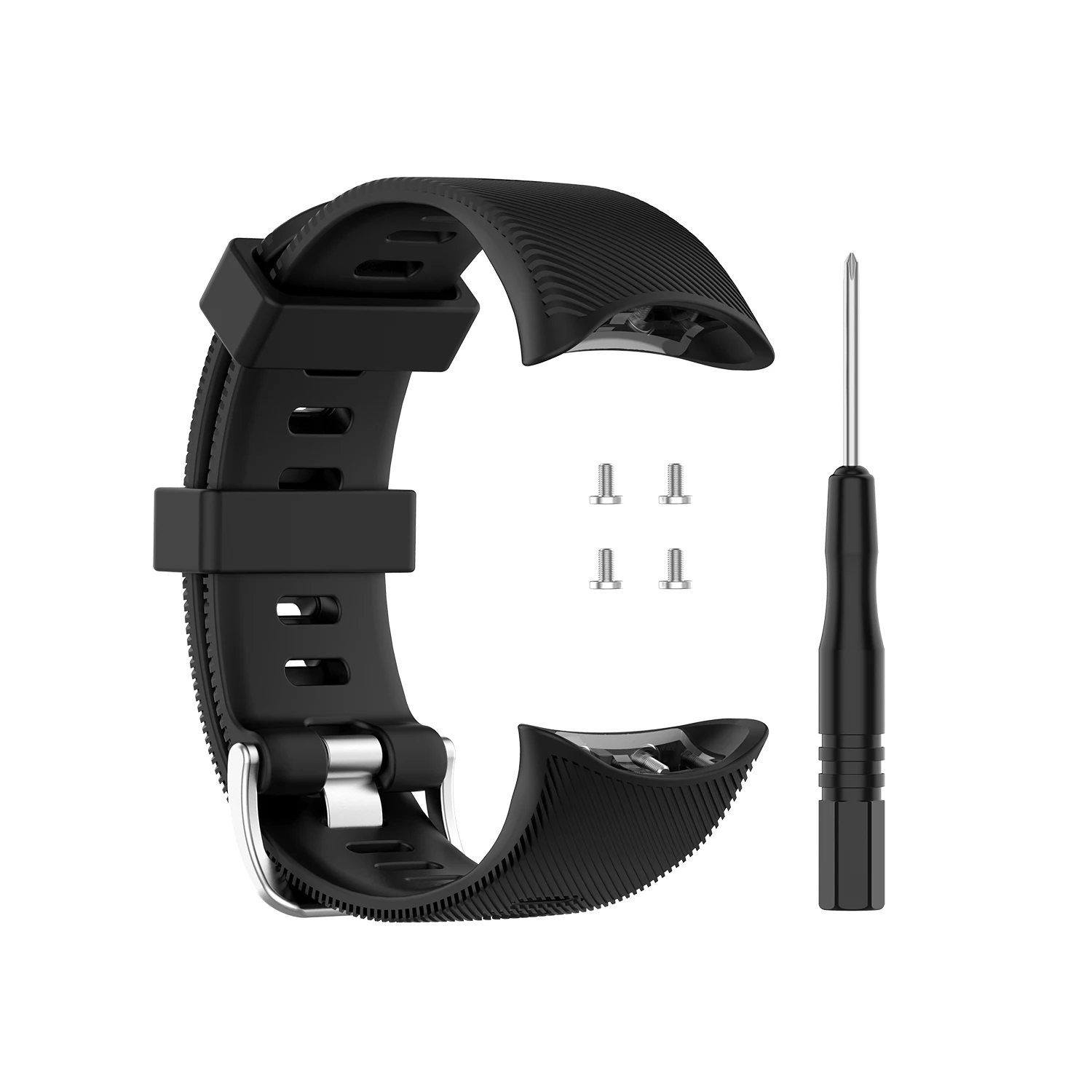 Силиконовый браслет для Garmin Forerunner 45 S, спортивный сменный ремешок для часов Garmin Forerunner 45, умный ремешок для часов - Цвет ремешка: Черный