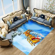 Мультфильм Санта Клаус Олень узор синий белый коврики с принтом снега Merry Christmas Спальня Кухня Декор Входные Коврики