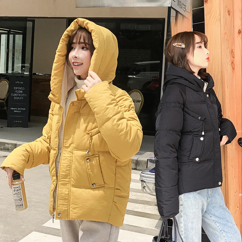

2019 Winter New Style down Jacket Cotton-padded Clothes GIRL'S Korean-style Short down Coat Junior High School Students Loose-Fi