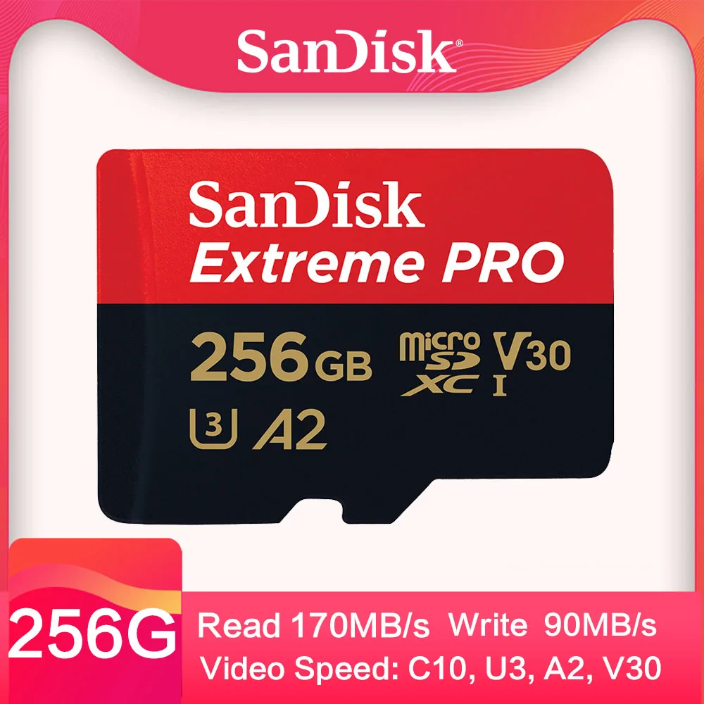 SanDisk Extreme microSDXC 32 Гб 64 128 ГБ 256G класс 10 microSD TF карта Поддержка официальной проверки C10