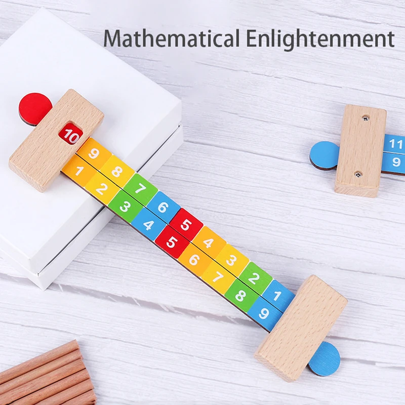 Children Wooden Math Arithmetic Learning Toys Montessori Teaching Addition Ruler Educational Number Toys For Kids Teaching Aids educational toys,math toys,teaching aids toys,learning board toy