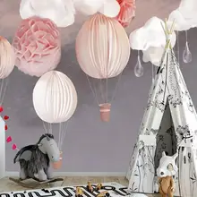 Горячий воздух обои с воздушным шаром картонная настенная муранская роспись детская спальня настенное искусство домашний декор качественная печать на холсте текстурированные обои