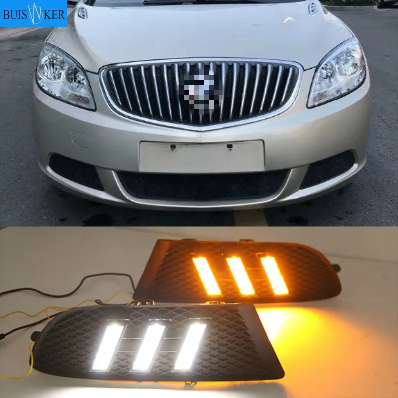 

2 шт. для Buick Excelle GT 2010-2013 белый желтый синий передний противотуманный фонарь дневсветильник светодиодные дневные ходовые огни