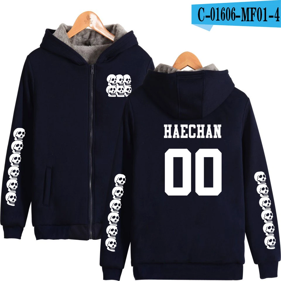 NCT DREAM We Boom album 2D Женская и Мужская модная толстовка на молнии Повседневная утепленная толстовка на молнии - Цвет: Navy Blue