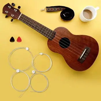

4pcs Carbon Transparent Guitar Ukulele Strings Long Duration Durability Bright Timbre Study Acoustic Instrumnets Parts