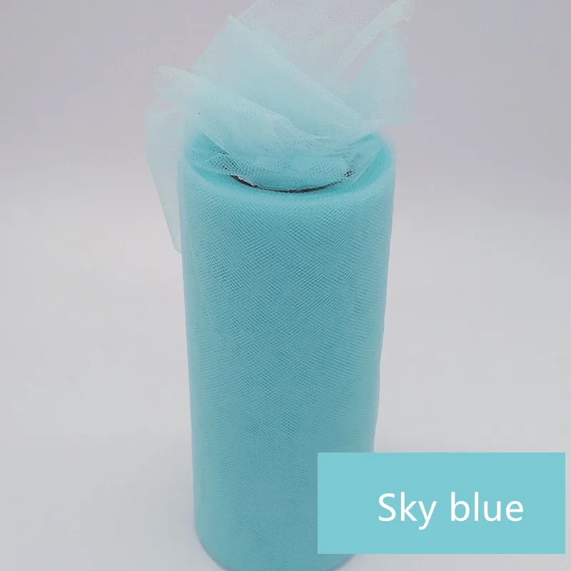 DIY пряжа Тюль рулон прозрачный стол юбка Обложка День рождения Свадьба фестиваль Декор из воздушных шаров Сетка Пряжа стол Сделай Сам Декор - Цвет: sky blue