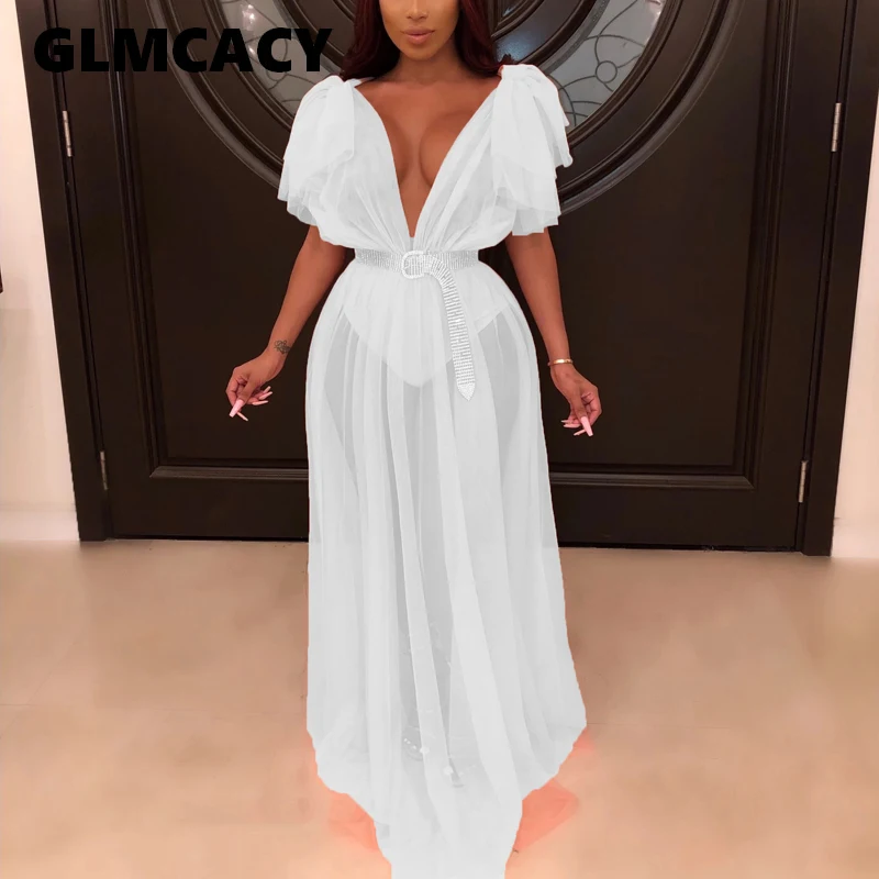 Женское летнее богемное пляжное платье с V-образным вырезом | Женская одежда