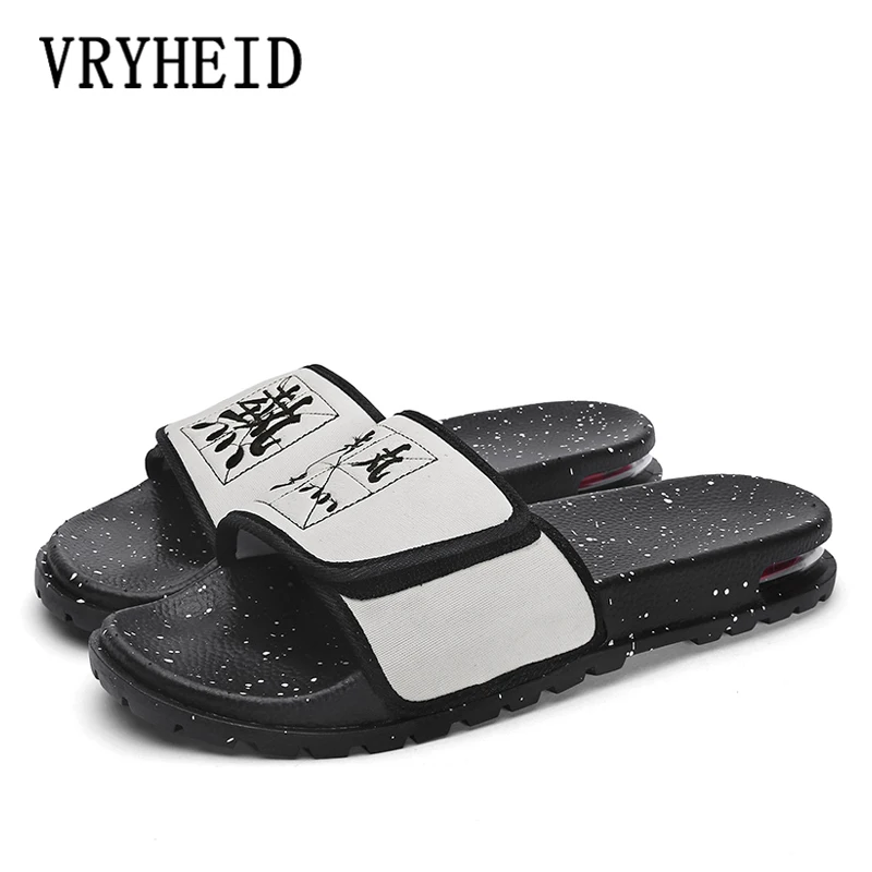 

VRYHEID New Men Flip Flops Summer Mens Shoes Casual Breathable Beach Sandals Flip Flops Black Red Slippers Men Slides Flats