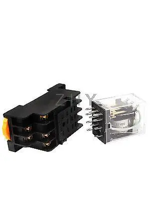 DC 12V Катушка зеленая индикаторная лампа 3PDT 11 контактов реле питания 5 шт. +