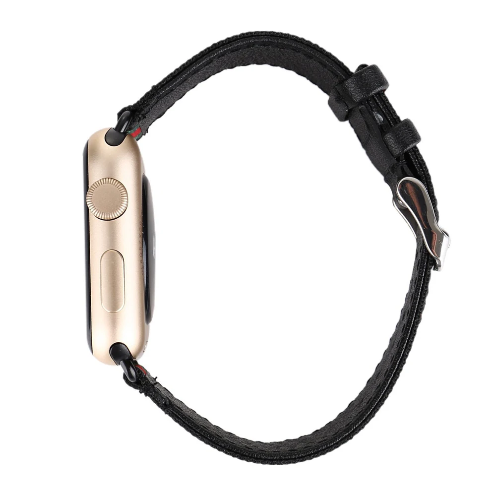 YHNUJM нейлоновый кожаный ремешок для Apple Watch Band 4 наручный ремень браслет ремешок для часов 40 мм 44 мм iwatch Series 4 Смарт-часы
