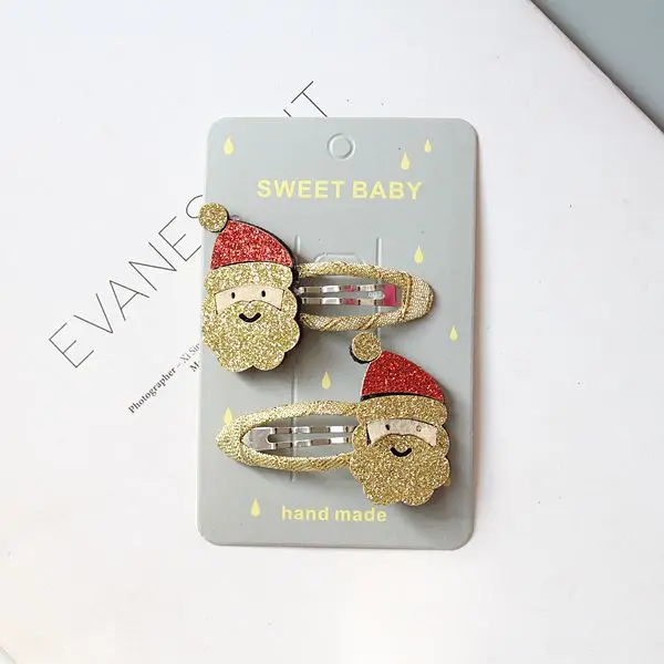 Рождественский подарок, Детские аксессуары для волос, праздничный подарок, рождественский комплект для принцессы, BB зажим, подарок для девочек, аксессуары для волос, боковой зажим