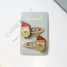 Рождественский подарок, Детские аксессуары для волос, праздничный подарок, рождественский комплект для принцессы, BB зажим, подарок для девочек, аксессуары для волос, боковой зажим