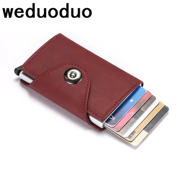 

New Men Credit Card Holder RFID Blocking Women Wallet Automatic Male Purse PU leather Bank Card Wallets Business ID Card Holder