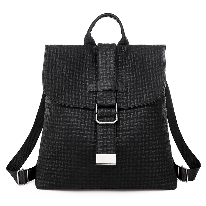 

Backpack Women's Korean-style Fashion Solid Color Zipper Chamber Pot with Lid Shoulder WOMEN'S Bag Versitile Fashion Schoolbag