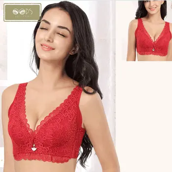 

Women Large size lace sexy bra ultra thin Underwear oversize lingerie Lady gather adjusted Brassiere