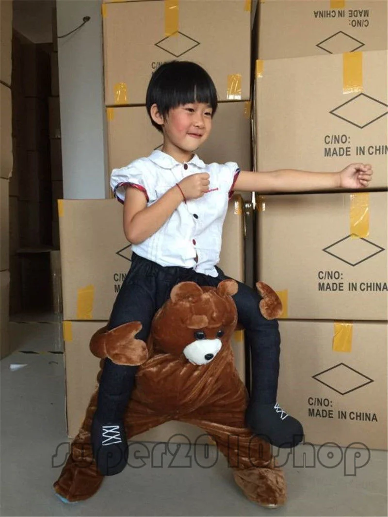 Смешной плюшевый мишка костюм талисмана платье для взрослых детей Хэллоуин