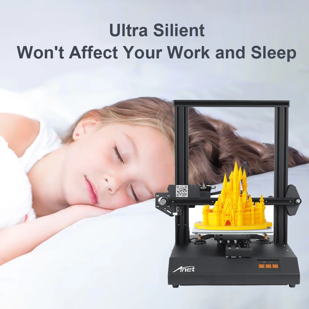 US $211.58 Silent 3D Printer Anet ET4 Pro With TMC2208 Silent Stepper Driver High Precision FDM With Auto Bed Leveling Resume Printing