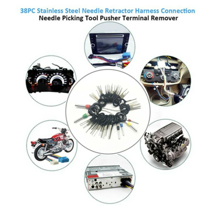 

Tool Withdrawal needle Kit Wiring Release Puller Stainless steel 38pcs