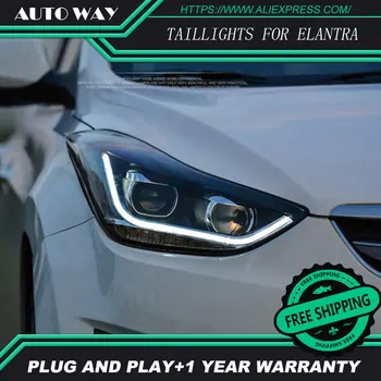 

Car styling LED HID Rio LED Elantra headlights Head Lamp case for Hyundai Elantra headlights 2012-2016 Bi-Xenon Lens low beam