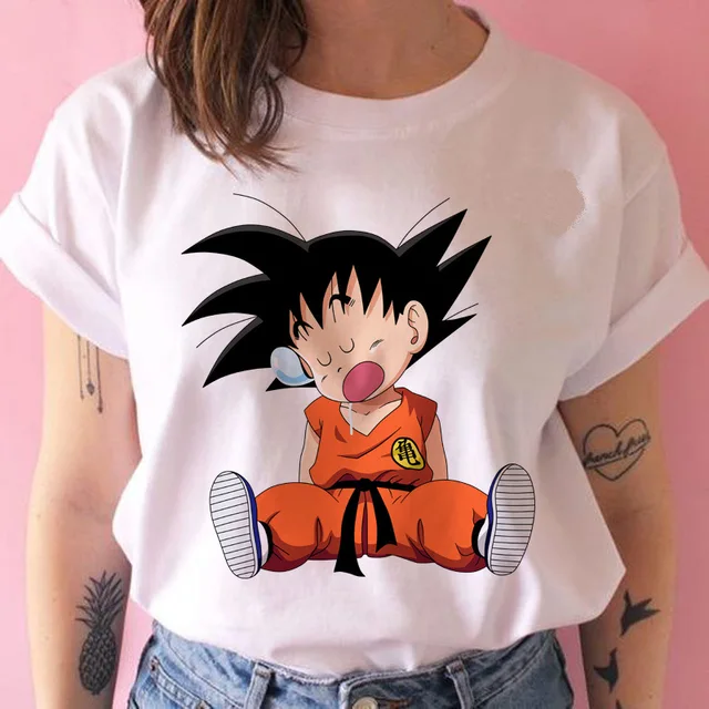 New Anime Dragon Ball Kawaii Funny Woman T-shirts Cartoon Shirt Harajuku T-shirt Ullzang Graphic Tshirt Fashion Top Tees Female 20