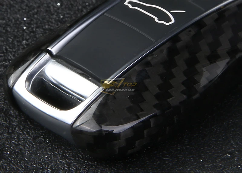 26-Free shipping 100% Real Pure DRY Carbon Fiber Car Key Case Cover Shell For Porsche Panamera  Macan  Cayenne718911